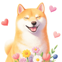 [LINEスタンプ] 小さなハートと柴犬スタンプ
