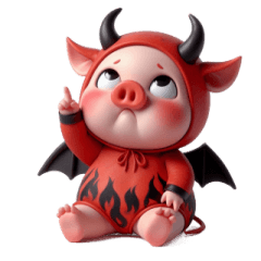 [LINEスタンプ] 地獄から来たかわいい悪魔ピンクブタ