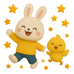[LINEスタンプ] 可愛い3D白うさぎ（秋）