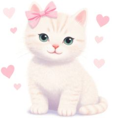 [LINEスタンプ] 小さなハートと白猫スタンプ