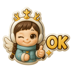 [LINEスタンプ] 毎日使える冬の天使ちゃんぷくっとシール