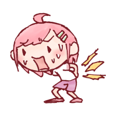 [LINEスタンプ] ぎっくり腰になった子