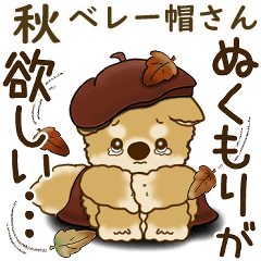 [LINEスタンプ] 柴犬 2025 「ベレー帽さん」秋