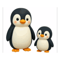 [LINEスタンプ] 動く親子ペンギン 