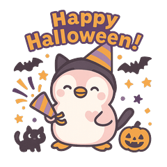 [LINEスタンプ] ももぺん ハロウィン文字入りスタンプ