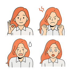 [LINEスタンプ] 感情ダダ漏れ女子