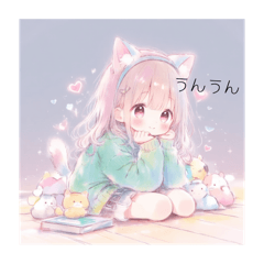 [LINEスタンプ] 猫耳少女のスタンプ#1