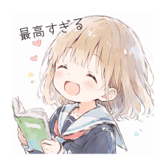 [LINEスタンプ] 本好きの少女#1