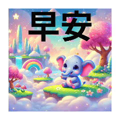 [LINEスタンプ] 大湖公園駅 台湾挨拶暖かくて優しい象さん