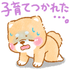 [LINEスタンプ] 子育てに疲れた❤️いやしばいぬ❤️柴犬