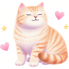 [LINEスタンプ] 小さなハートと猫スタンプ