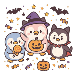 [LINEスタンプ] ももぺん_ハロウィン（文字なし）