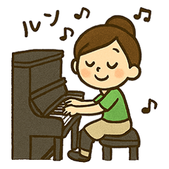 [LINEスタンプ] ピアノ女子の毎日使える日常会話スタンプ