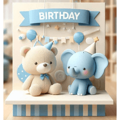 [LINEスタンプ] [Happy Birthday 専用]ブルー系