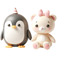 [LINEスタンプ] [アレンジ用]3Dクレイ動物ベビー3