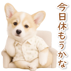 [LINEスタンプ] ネガティブな癒しコーギー