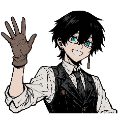 [LINEスタンプ] クール黒ベスト