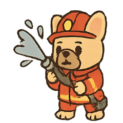 [LINEスタンプ] フレンチブルドッグ消防士