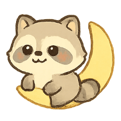 [LINEスタンプ] ふわふわアライグマ気分パレード