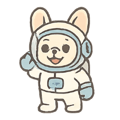 [LINEスタンプ] フレンチブルドッグ宇宙飛行士