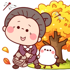 [LINEスタンプ] 毎年使える秋の敬語で挨拶★可愛いばあば