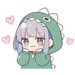 [LINEスタンプ] ゆるーい恐竜ガール