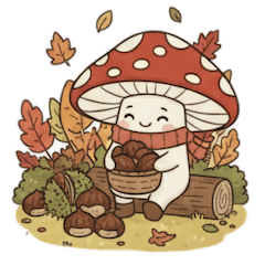 [LINEスタンプ] 【ほっこり秋】きのこちゃん