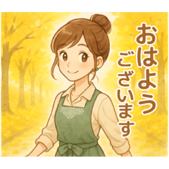 [LINEスタンプ] なないろママちゃん⭐秋のおはようスタンプ