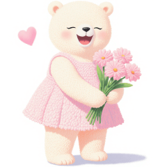 [LINEスタンプ] ピンクワンピースの白くまスタンプ