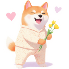 [LINEスタンプ] 素朴なパジャマの柴犬スタンプ