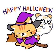 [LINEスタンプ] ハロウィン猫大福【ばんしー仮装大会】