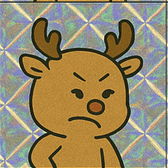 [LINEスタンプ] レトロ調トナカイのかわいい表情@SFW