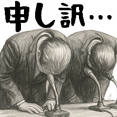 [LINEスタンプ] 謝罪時にすごく便利な記者会見スタンプ返信