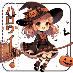 [LINEスタンプ] ハロウィーンの女の子