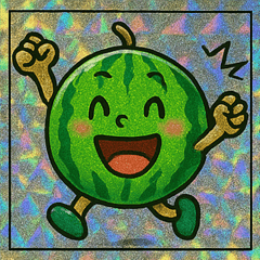 [LINEスタンプ] 熱血スイカパンチで正義爆裂@SFW