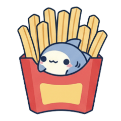 [LINEスタンプ] 食べ物にまぎれこむサメ達