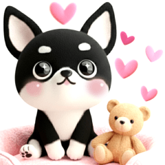 [LINEスタンプ] 3D・ブラックタン・チワワ〜可愛い〜