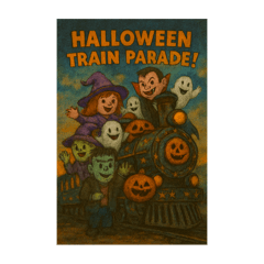 [LINEスタンプ] ハロウィン列車と仲間たち（文字入り）