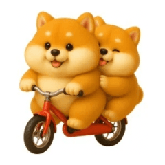 [LINEスタンプ] 双子のぽっちゃり柴犬