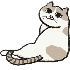 [LINEスタンプ] 無字版アイラインねこ#1