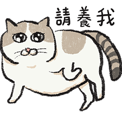 [LINEスタンプ] アイラインねこ - セリフ付き #1
