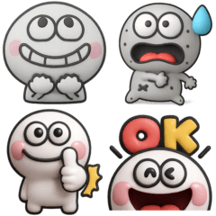 [LINEスタンプ] しろくて丸い奴♡リアクション