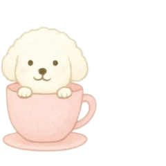 [LINEスタンプ] [アレンジ用]カップから犬4