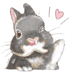 [LINEスタンプ] 「立ち耳うさぎ（ブラックオター）」