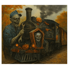 [LINEスタンプ] ハロウィン列車とゴーストの仲間たち