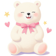 [LINEスタンプ] 小さなハートと白くまスタンプ