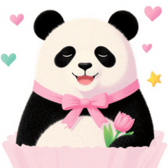 [LINEスタンプ] 小さなハートとパンダスタンプ