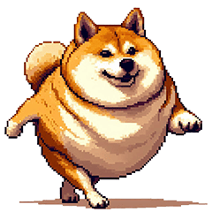[LINEスタンプ] バイリンガル的 少しふざけた 太っちょ柴犬