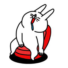 [LINEスタンプ] 全力うさぎネガティブ編