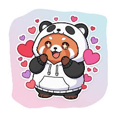 [LINEスタンプ] Red panda wanna be a panda！